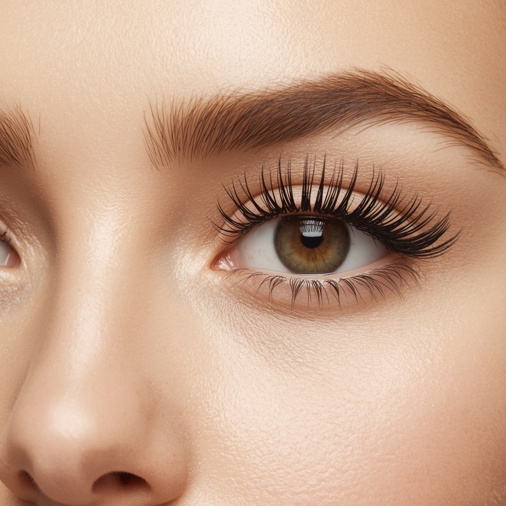 Femme avec de magnifiques extensions de cils – EveGanzi Cils Montréal, haute qualité et beauté naturelle.