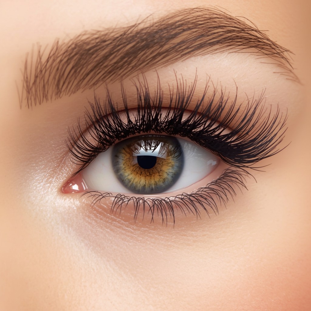 Femme avec de magnifiques extensions de cils – EveGanzi Cils Montréal, haute qualité et beauté naturelle.